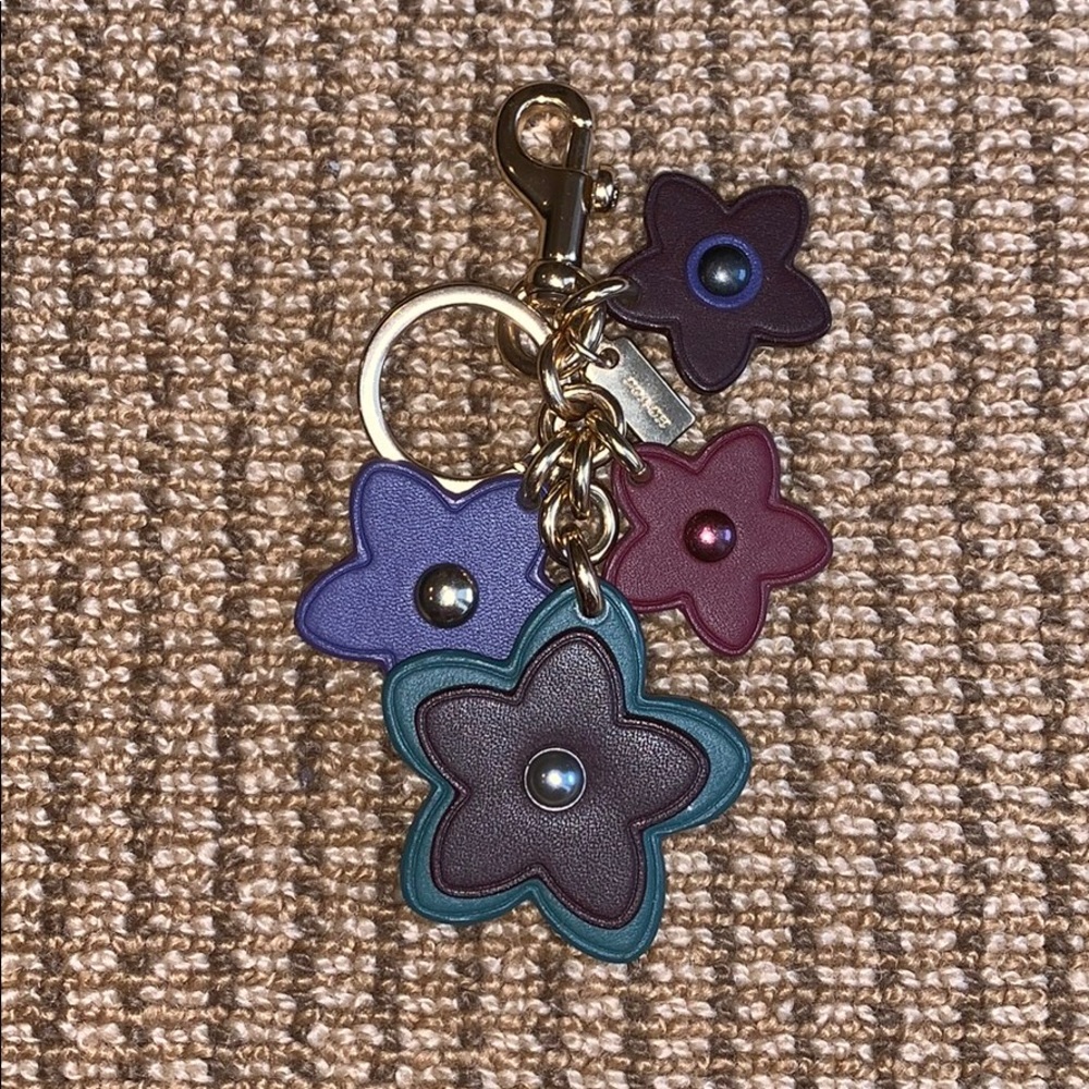 Coach clustered wildflower keychain